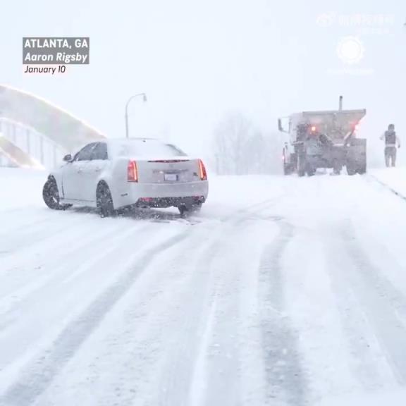 火箭和老鷹的比賽延期！亞特蘭大這雪下得，連車子都走不動道了！